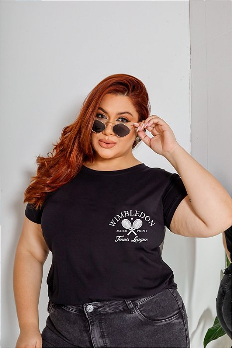 T-SHIRT PLUS SIZE RAQUETES WIMBLENDON DTF XG