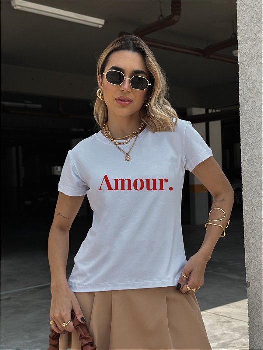 T-SHIRT AMOUR. DTF BRANCO
