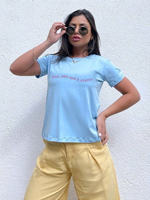 T-SHIRT VIVA INFINITO DTF AZUL BEBÊ