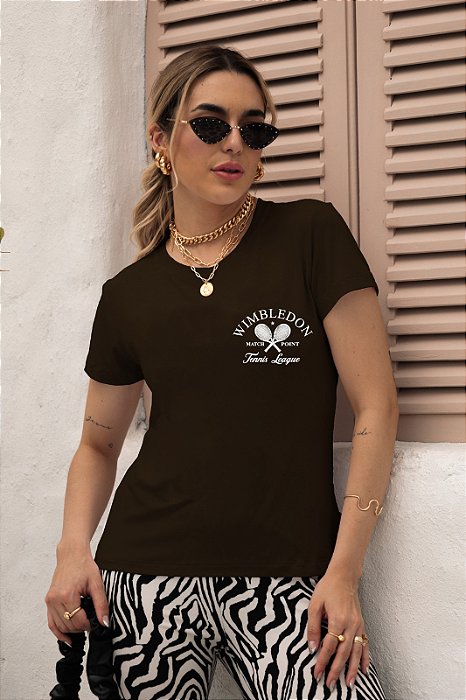 T-SHIRT RAQUETES WIMBLENDON DTF CHOCOLATE