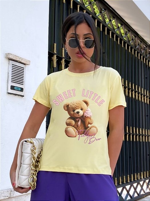 T-SHIRT URSINHO SWEET DTF AMARELO BEBÊ