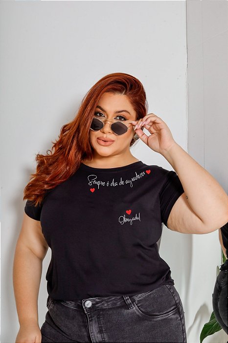 T-SHIRT PLUS SIZE SEMPRE É DIA DTF XG