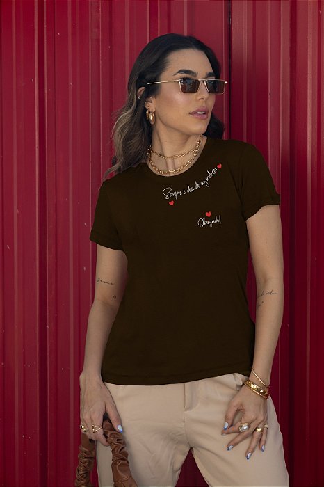 T-SHIRT SEMPRE É DIA DTF CHOCOLATE
