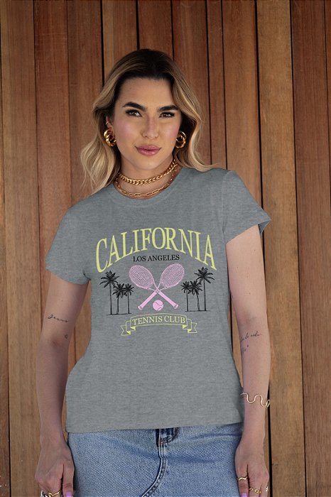 T-SHIRT RAQUETE CALIFORNIA DTF CINZA