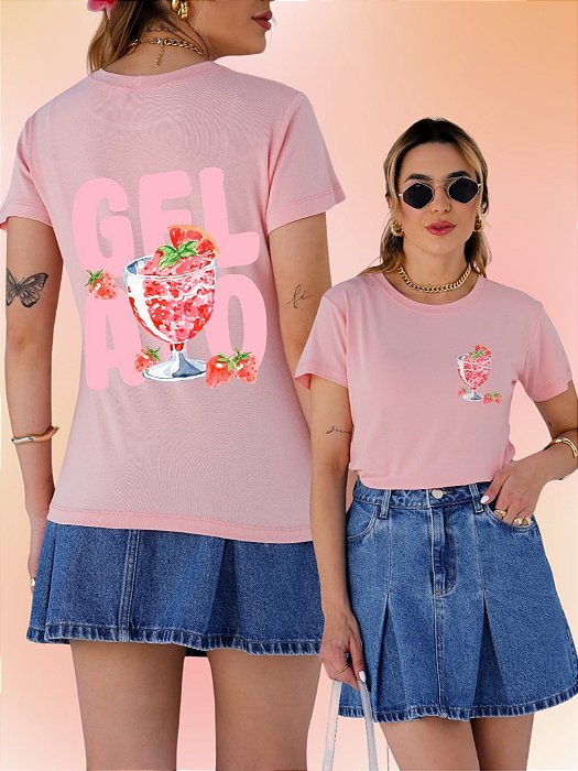 T-SHIRT GELATO DTF ROSA BEBÊ