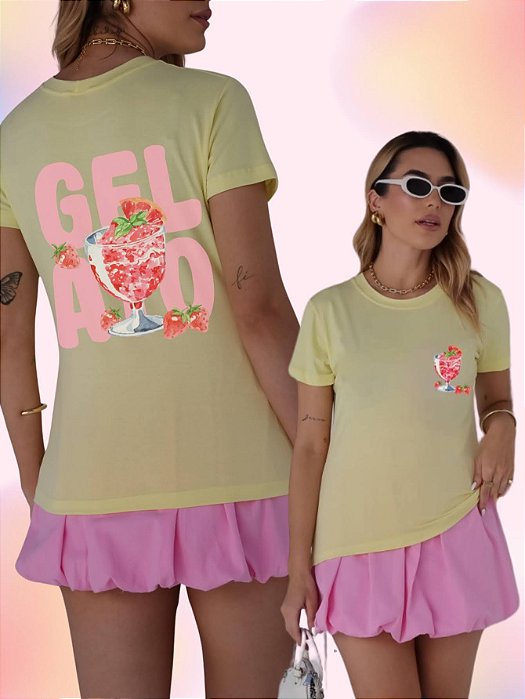 T-SHIRT GELATO DTF AMARELO BEBÊ