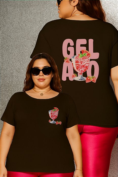 T-SHIRT PLUS SIZE GELATO DTF CHOCOLATE XG