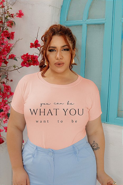 T-SHIRT PLUS SIZE WHAT YOU DTF ROSA BEBÊ XG