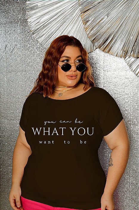 T-SHIRT PLUS SIZE WHAT YOU DTF CHOCOLATE XG