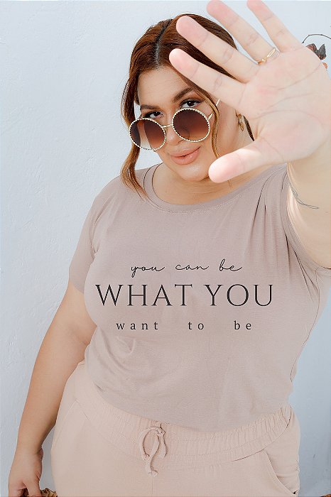 T-SHIRT PLUS SIZE WHAT YOU DTF BEGE XG