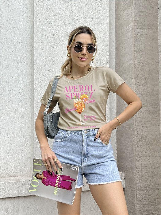 T-SHIRT APEROL DRINK DTF BEGE