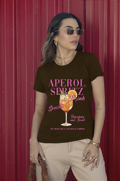 T-SHIRT APEROL DRINK DTF CHOCOLATE