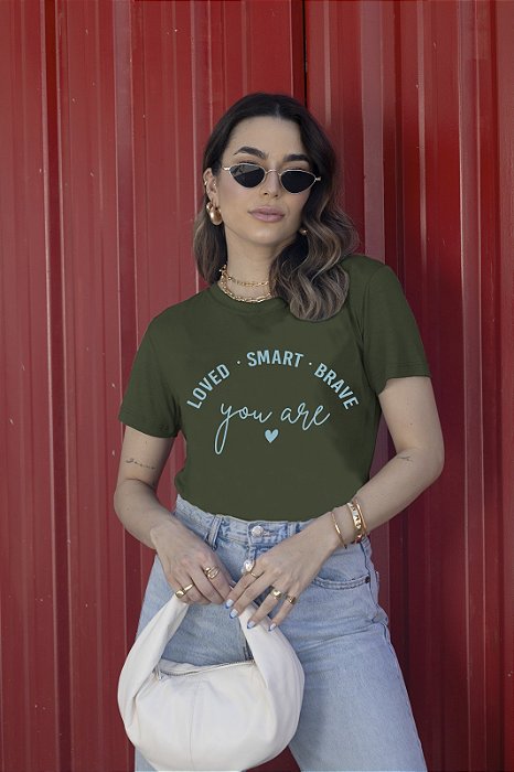 T-SHIRT YOU ARE LOVED DTF VERDE MILITAR