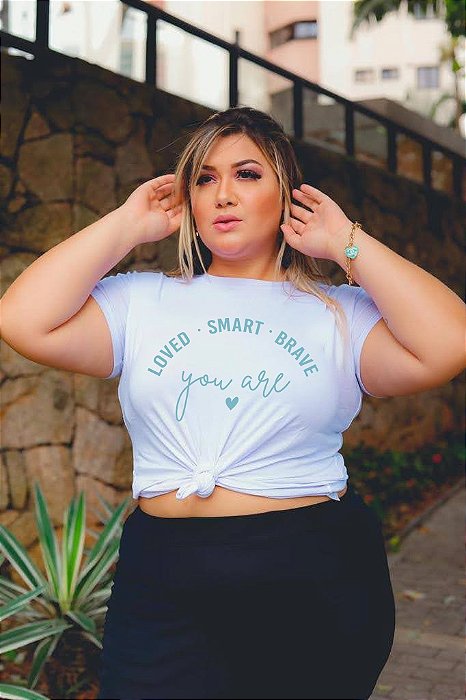 T-SHIRT PLUS SIZE YOU ARE LOVED DTF BRANCO XG