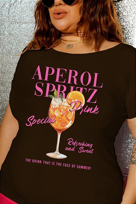T-SHIRT PLUS SIZE APEROL DRINK DTF CHOCOLATE XG