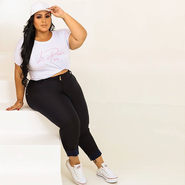 T-SHIRT PLUS SIZE LA PÓESIE DTF BRANCO XG