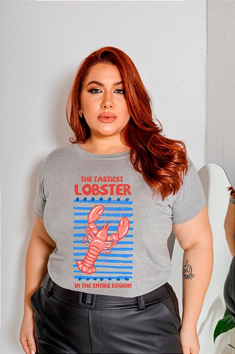 T-SHIRT PLUS SIZE THE LAGOSTA DTF CINZA XG