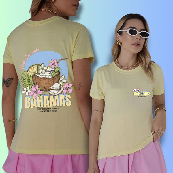 T-SHIRT COCO BAHAMAS DTF AMARELO BEBÊ