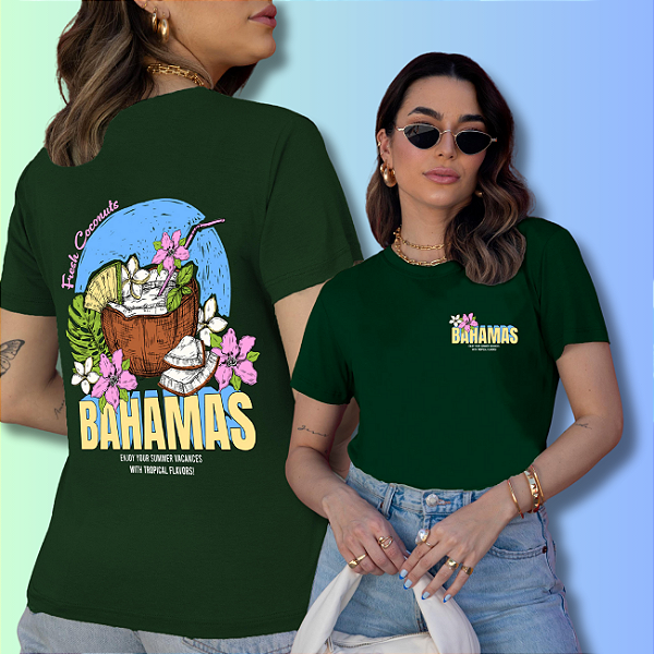 T-SHIRT COCO BAHAMAS DTF VERDE MILITAR
