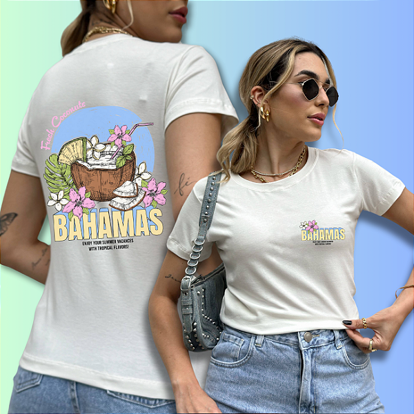 T-SHIRT COCO BAHAMAS DTF BRANCO