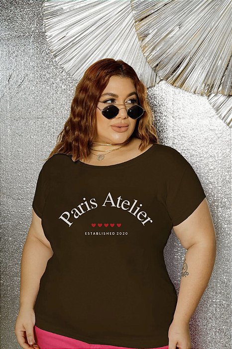 T-SHIRT PLUS SIZE PARIS ATELIER DTF CHOCOLATE XG