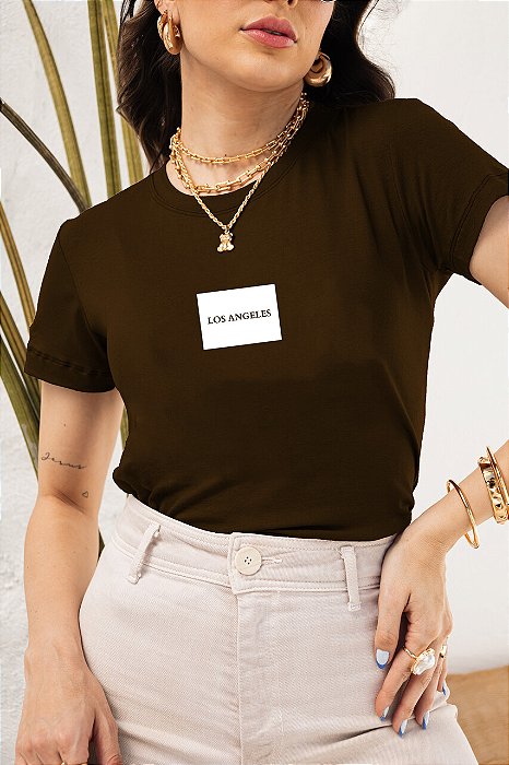 T-SHIRT LOS ANGELES DTF CHOCOLATE
