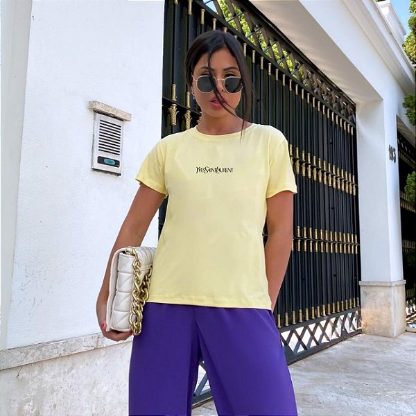 T-SHIRT YVES SAINT LAURENT DTF AMARELO BEBÊ
