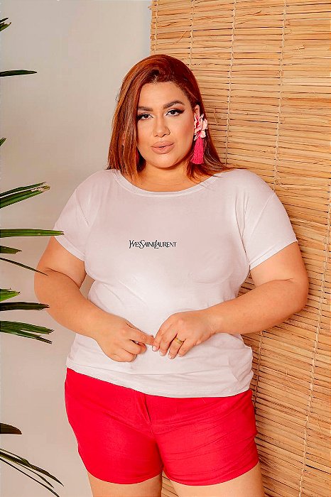 T-SHIRT PLUS SIZE YVES SAINT LAURENT DTF OFF WHITE XG