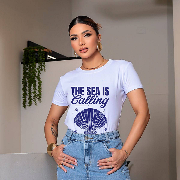 T-SHIRT CONCHA THE SEA DTF BRANCO