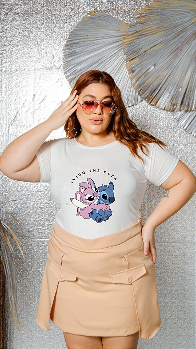T-SHIRT PLUS SIZE STITCH E ANGEL DTF OFF WHITE XG