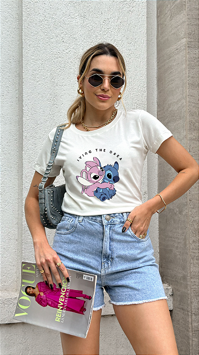 T-SHIRT STITCH E ANGEL DTF OFF WHITE