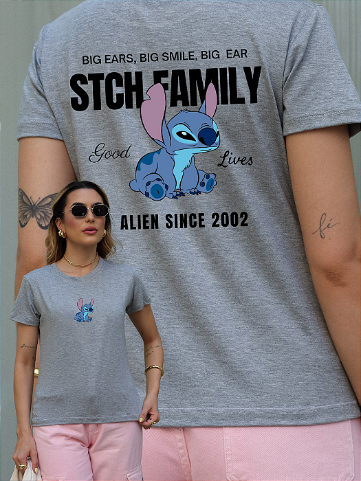T-SHIRT STITCH FAMILY DTF CINZA
