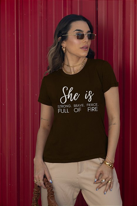 T-SHIRT SHE IS DTF CHOCOLATE