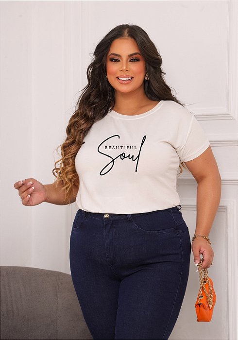 T-SHIRT PLUS SIZE SOUL BEAUTIFUL DTF OFF WHITE XG