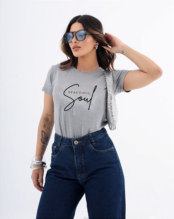 T-SHIRT SOUL BEAUTIFUL DTF CINZA