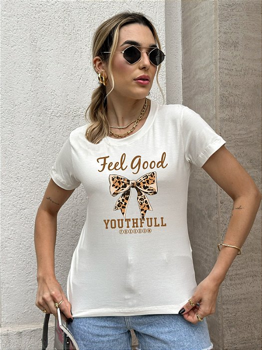 T-SHIRT LAÇO FEEL ANIMAL PRINT DTF OFF WHITE