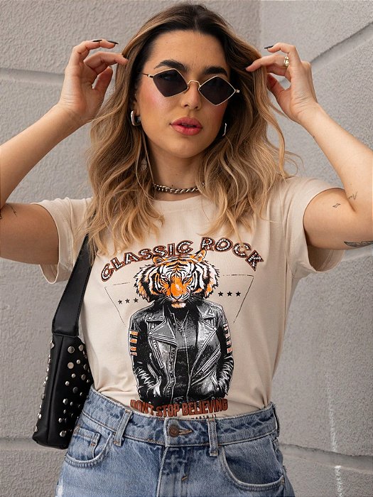 T-SHIRT CLASSIC ROCK DTF BEGE