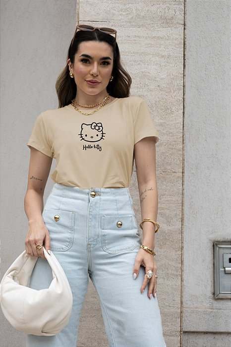 T-SHIRT HELLO KITTY DTF BEGE