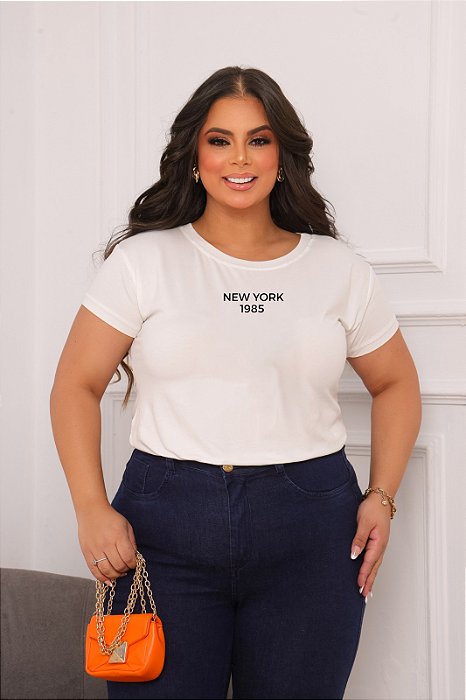 T-SHIRT PLUS SIZE NEW YORK 1985 DTF OFF WHITE XG