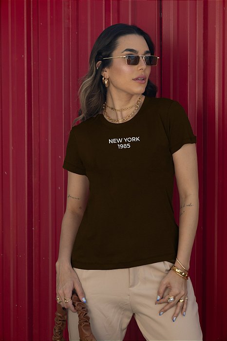 T-SHIRT NEW YORK 1985 DTF CHOCOLATE