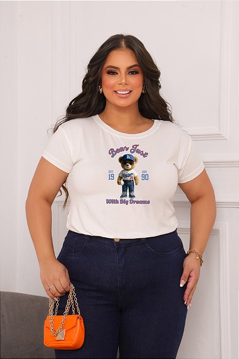 T-SHIRT PLUS SIZE URSO DODGERS DTF OFF WHITE XG