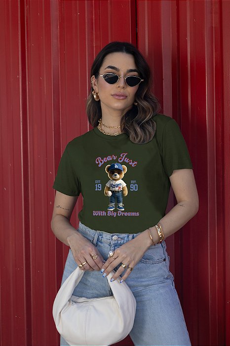 T-SHIRT URSO DODGERS DTF VERDE MILITAR