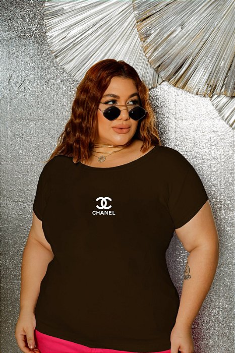 T-SHIRT PLUS SIZE CHANEL DTF CHOCOLATE XG