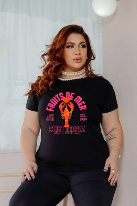 T-SHIRT PLUS SIZE FRUITS DE MEAR LAGOSTA DTF XG