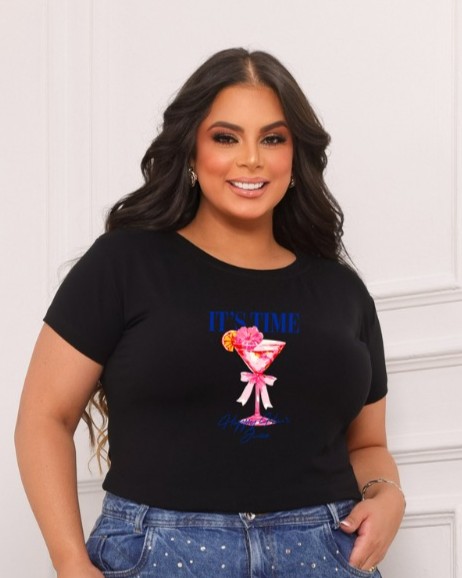 T-SHIRT PLUS SIZE IT'S TIME DRINK DTF XG
