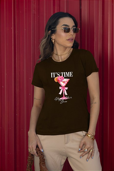T-SHIRT IT'S TIME DRINK DTF CHOCOLATE