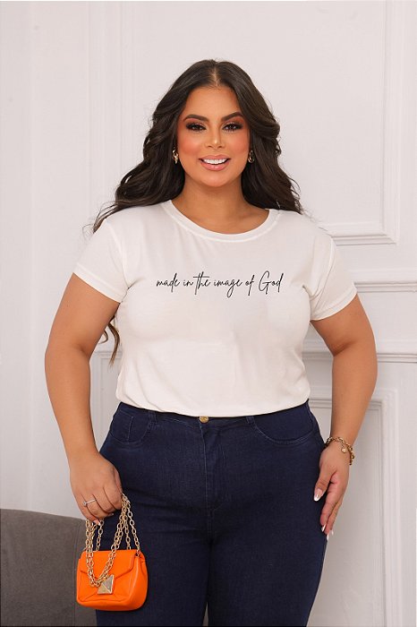 T-SHIRT PLUS SIZE IMAGE OF GOD DTF OFF WHITE XG