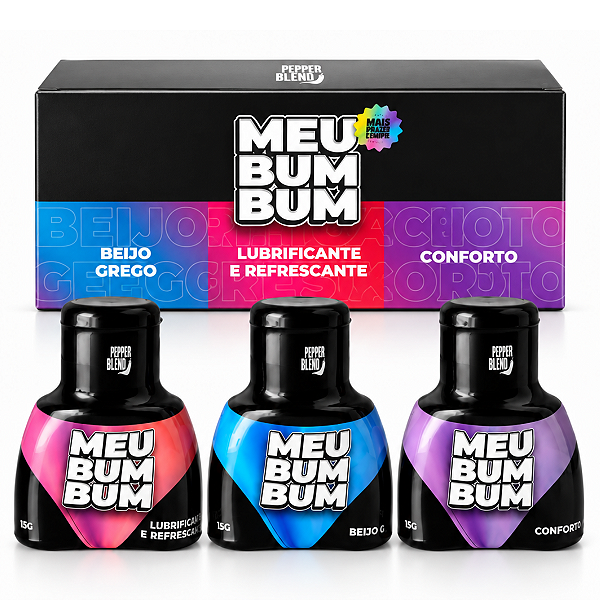 Kit Meu Bum Bum com Beijo Grego, Conforto e Lubrificante Para Sexo Anal Pepper Blend