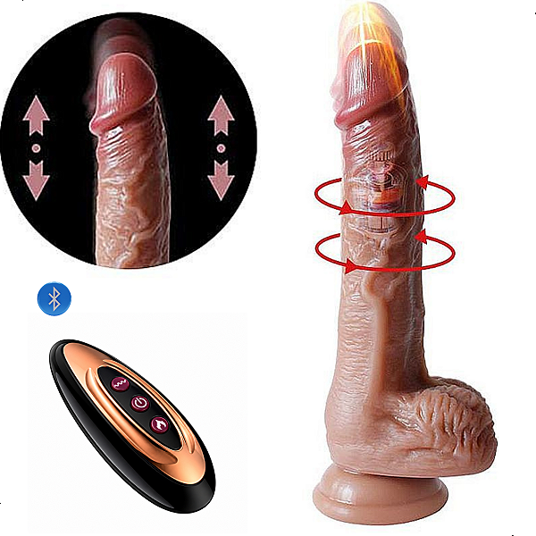 Pênis Realístico em Silicone Líquido com Vai e Vem / Rotativo e Aquecimento