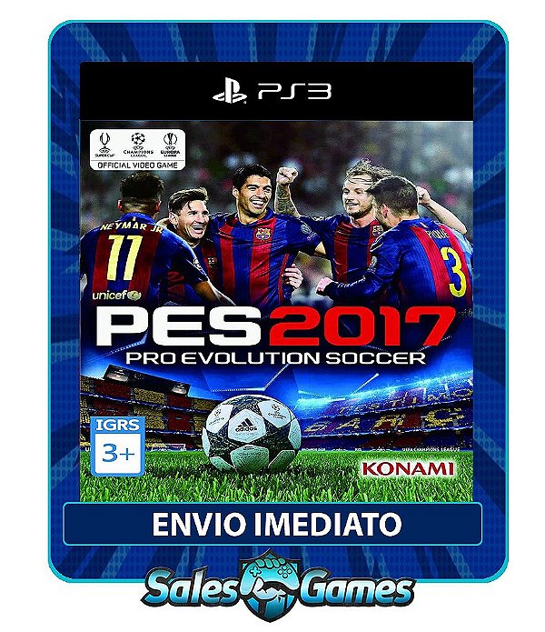 Pes 2017 - Pro Evolution Soccer 17 - PS3 - Midia Digital